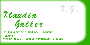 klaudia galler business card